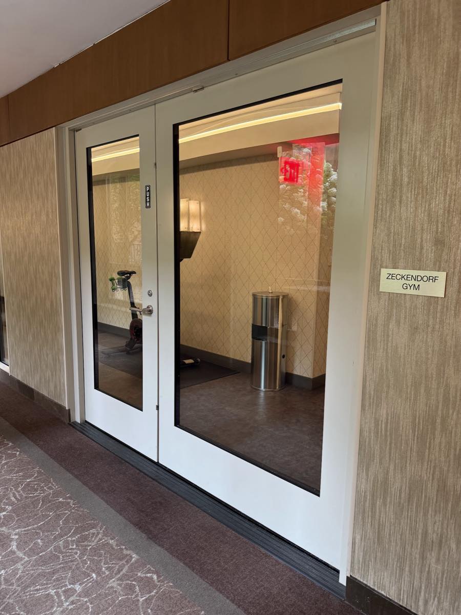 The Zeckendorf Gym entrance on the 7th floor